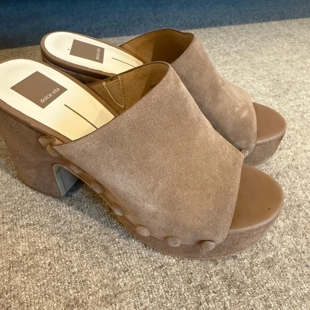 Dolce Vita Brown Suede Mules - Picture 2 of 8